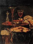 Christian Berentz Still-Life with Crystal Glasses and Sponge-Cakes oil painting artist
